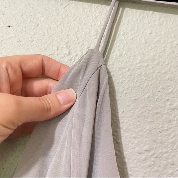 Lovely Grey Spaghetti Strap Wrap Maxi Dress Formal Bridesmaid Womens 10 Formal - Picture 10 of 11